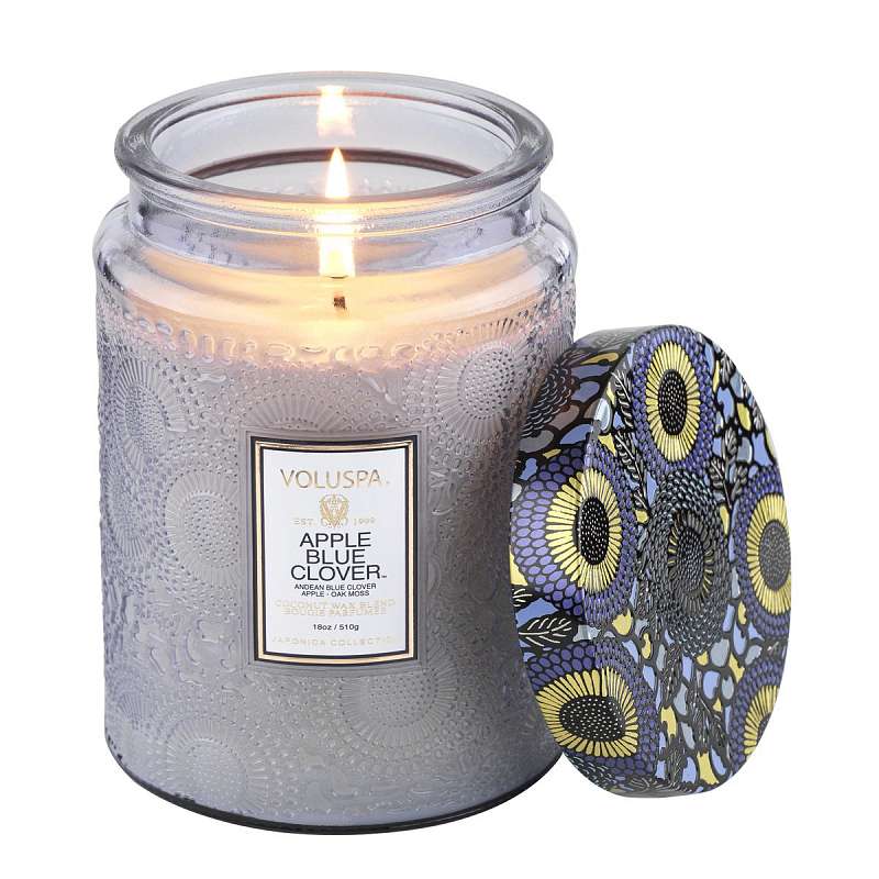 Apple Blue Clover - Large Jar Candle